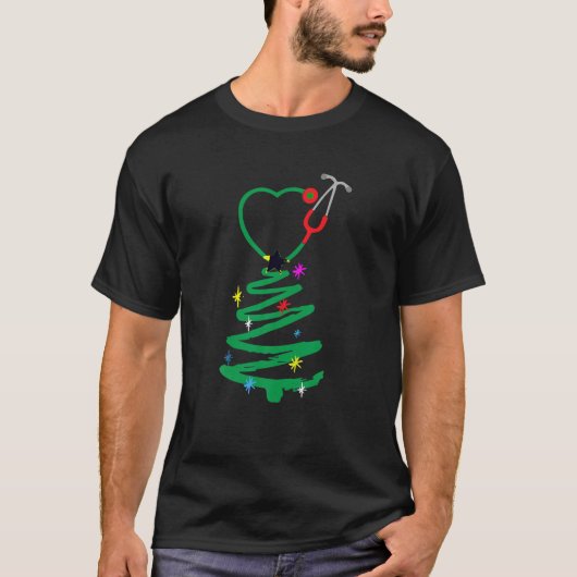 Stethoscoop ververnekt kerstwrak t-shirt (Voorkant)