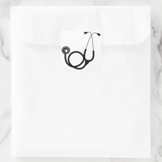 Stethoscoop Vierkante Sticker (Tas)