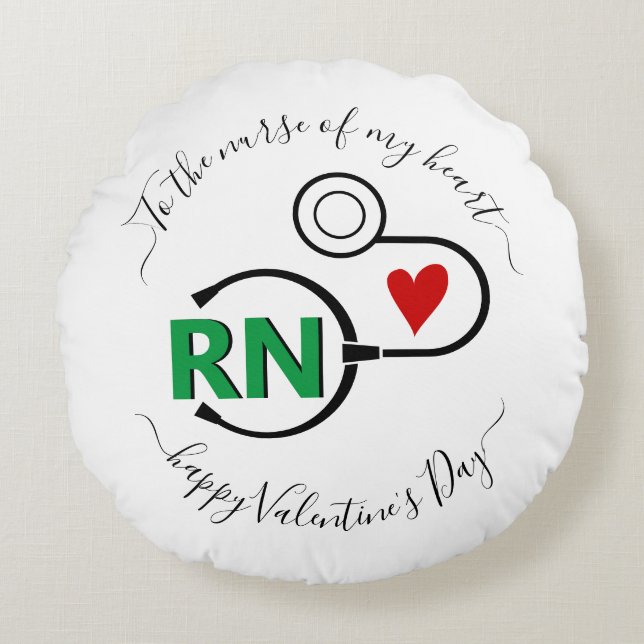 Stethoscoop voor urse Valentijnsdag Rond Kussen (Voorkant)