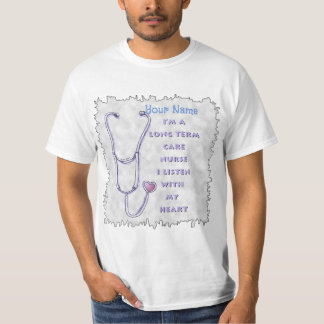 Stethoscoop voor verpleegkundigen op lange termijn t-shirt