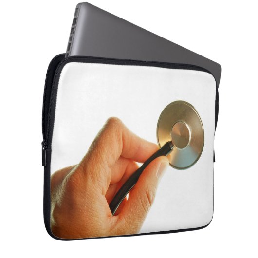 stethoscoop ziekenhuis ziek beter beterschap. laptop sleeve (Voorkant Rechts)