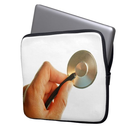 stethoscoop ziekenhuis ziek beter beterschap. laptop sleeve (Voorkant Links)
