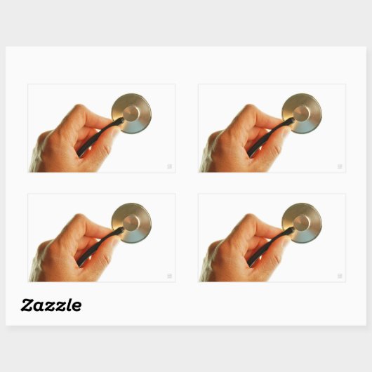 stethoscoop ziekenhuis ziek beter beterschap ziekt rechthoekige sticker (Vel)