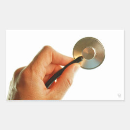 stethoscoop ziekenhuis ziek beter beterschap ziekt rechthoekige sticker