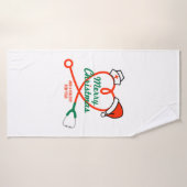 Stethoscoophart met kerstmuts badhanddoek (Badhanddoek)