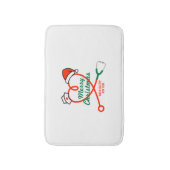 Stethoscoophart met kerstmuts badmat (Voorkant Verticaal)