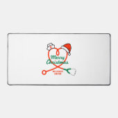 Stethoscoophart met kerstmuts bureaumat (Voorkant)