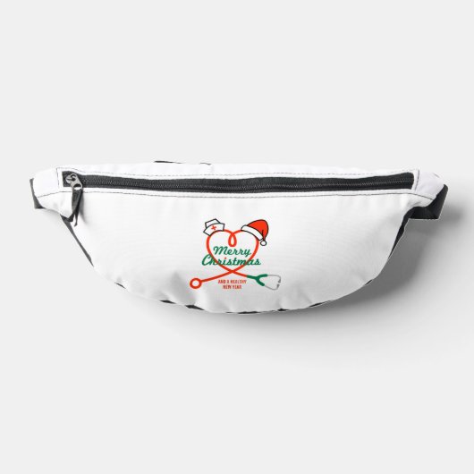 Stethoscoophart met kerstmuts heuptasje (Liggend)