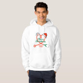 Stethoscoophart met kerstmuts hoodie (Voorkant volledig)