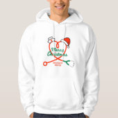 Stethoscoophart met kerstmuts hoodie (Voorkant)