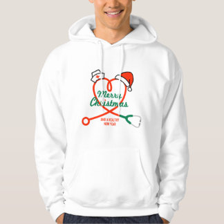 Stethoscoophart met kerstmuts hoodie