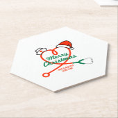 Stethoscoophart met kerstmuts kartonnen onderzetters (Schuin)