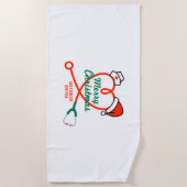 Stethoscoophart met kerstmuts strandlaken (Voorkant)