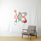 Stethoscoophart met kerstmuts wandkleed (In Situ (horizontaal))