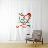 Stethoscoophart met kerstmuts wandkleed (In situ)