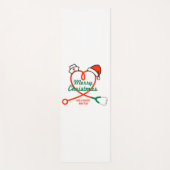 Stethoscoophart met kerstmuts yogamat (Voorkant)