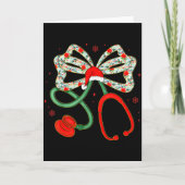 Stethoscope Christmas Nurse Health Worker Santa Xm Kaart (Voorkant)