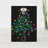 Stethoscope Christmas Tree Lights Nurse Christmas Kaart (Voorkant)