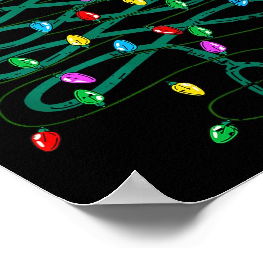 Stethoscope Christmas Tree Lights Nurse Christmas  Poster (Hoek)