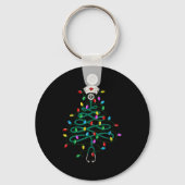 Stethoscope Christmas Tree Lights Nurse Christmas  Sleutelhanger (Voorkant)