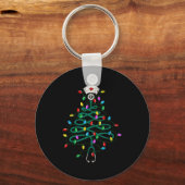Stethoscope Christmas Tree Lights Nurse Christmas  Sleutelhanger (Voorkant)