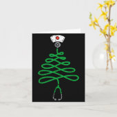 Stethoscope Christmas Tree Nurse Christmas Scrub T Kaart (Gele Bloem)