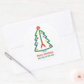 Stethoscope Christmas Tree Ronde Sticker (Envelop)