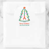 Stethoscope Christmas Tree Ronde Sticker (Tas)