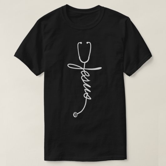 Stethoscope Cross Jesus Nurse Nursing T-shirt (Design voorkant)