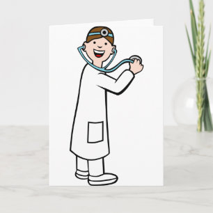 Stethoscope Doctor Cartoon Character Kaart