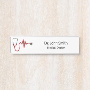 Stethoscope ECG Heartbeat ECG Wave Line Medical Deurbordje