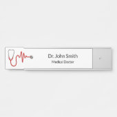 Stethoscope ECG Heartbeat ECG Wave Line Medical Deurbordje (Voorkant)