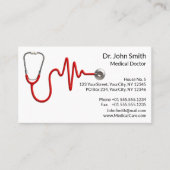 Stethoscope ECG Heartbeat Line ECG Wave Medical Afsprakenkaartje (Voorkant)