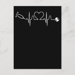 Stethoscope EKG Heartbeat Nurse Heart Hospital Briefkaart
