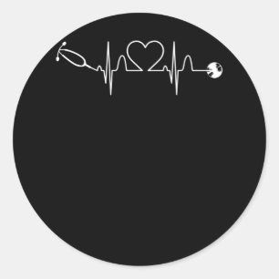 Stethoscope EKG Heartbeat Nurse Heart Hospital Ronde Sticker