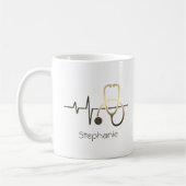 Stethoscope Heartbeat Medical Mug Koffiemok (Links)