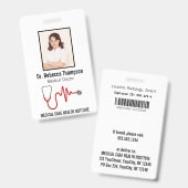 Stethoscope Medical ECG Wave EKG Line | Foto-ID Badge (Voor- en achterkant)