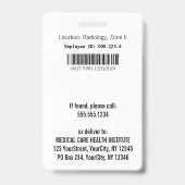 Stethoscope Medical ECG Wave EKG Line | Foto-ID Badge (Achterkant)
