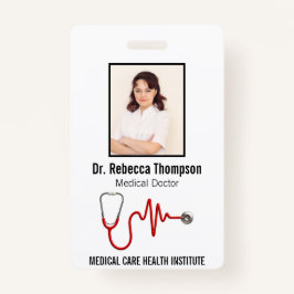 Stethoscope Medical ECG Wave EKG Line | Foto-ID Badge