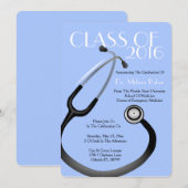 Stethoscope Medical School Afstuderen Aankondiging (Voorkant / Achterkant)