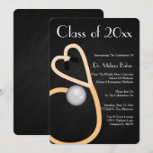 Stethoscope Medical School Afstuderen Aankondiging (Voorkant / Achterkant)