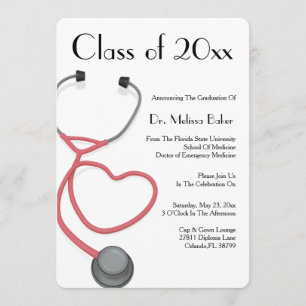 Stethoscope Medical School Afstuderen Aankondiging