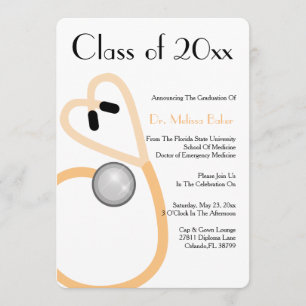 Stethoscope Medical School Afstuderen Aankondiging