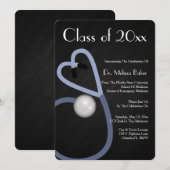 Stethoscope Medical School Afstuderen Aankondiging (Voorkant / Achterkant)
