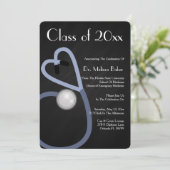 Stethoscope Medical School Afstuderen Aankondiging (Staand voorkant)