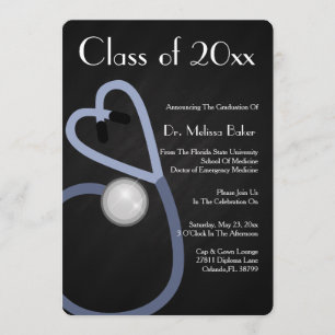 Stethoscope Medical School Afstuderen Aankondiging