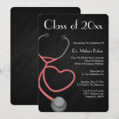 Stethoscope Medical School Afstuderen Aankondiging (Voorkant / Achterkant)
