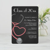 Stethoscope Medical School Afstuderen Aankondiging (Staand voorkant)