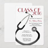 Stethoscope Medical School Afstuderen Aankondiging (Voorkant / Achterkant)