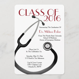 Stethoscope Medical School Afstuderen Aankondiging